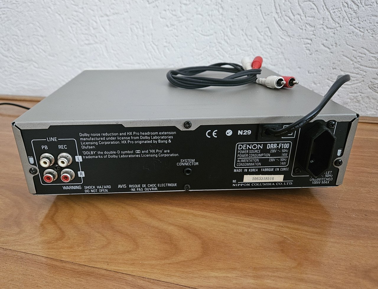 Denon cassettedeck drr-f100 met nieuwe snaren.