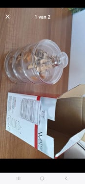Voorraadpot glas, stapelbaar