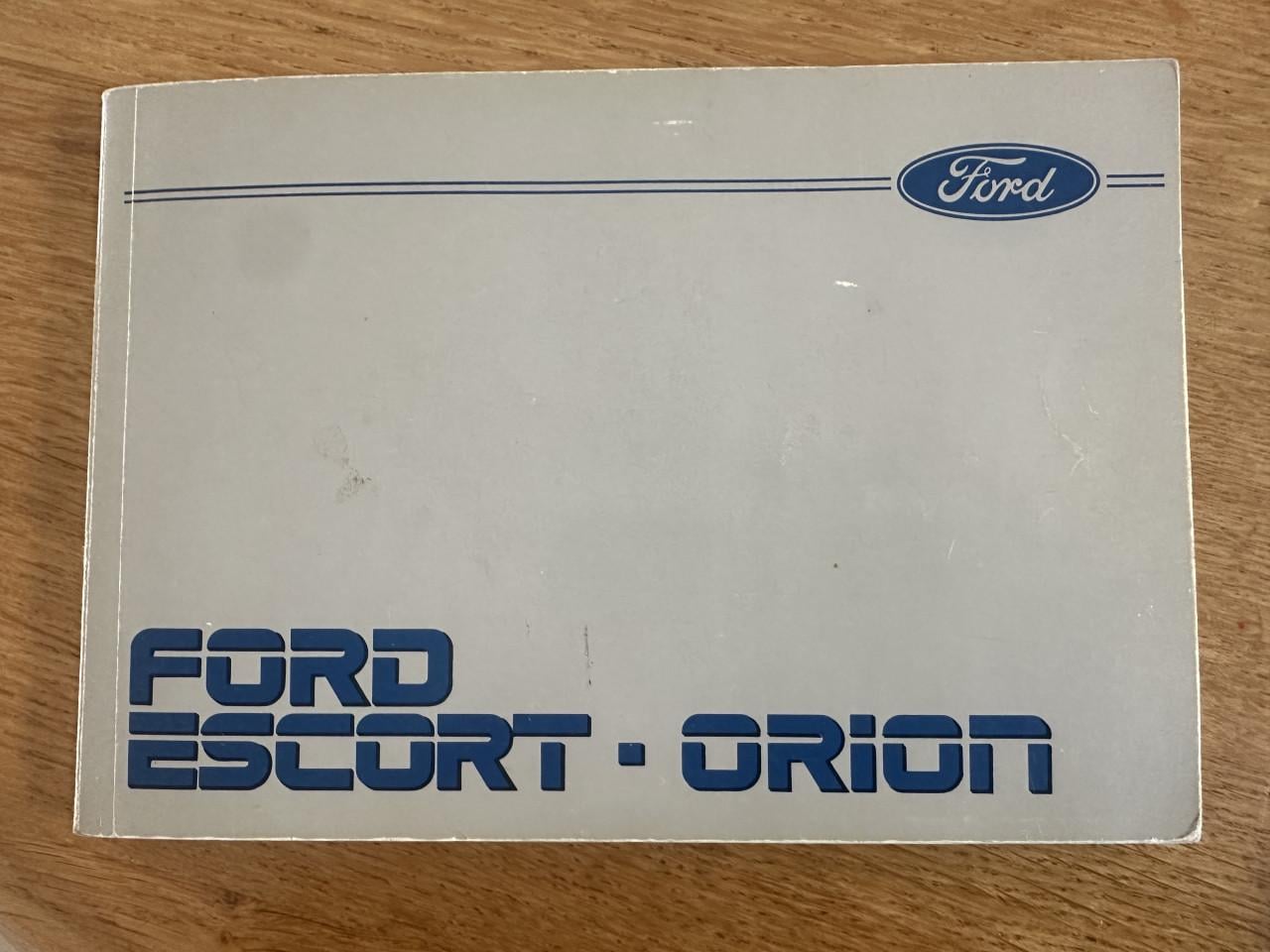 Instructieboekje FORD Escort en FORD Orion.