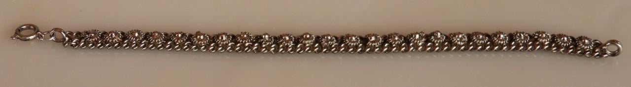 Zilveren  Schakel armband met Zeeuwse knopjes