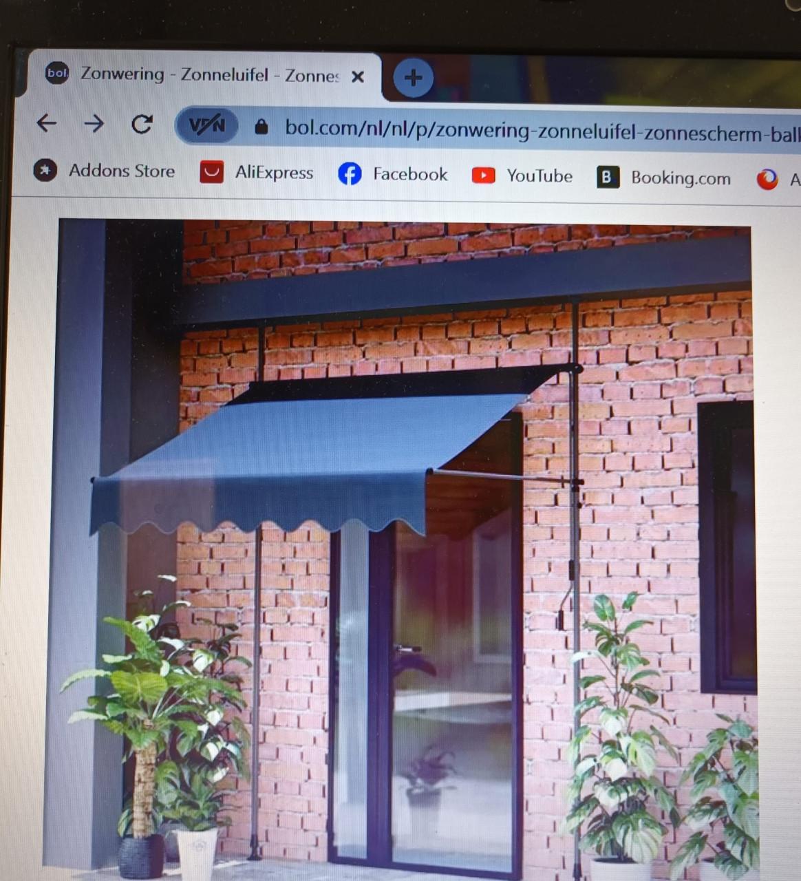 Zonnescherm / luifel met handslinger, 2 stuks