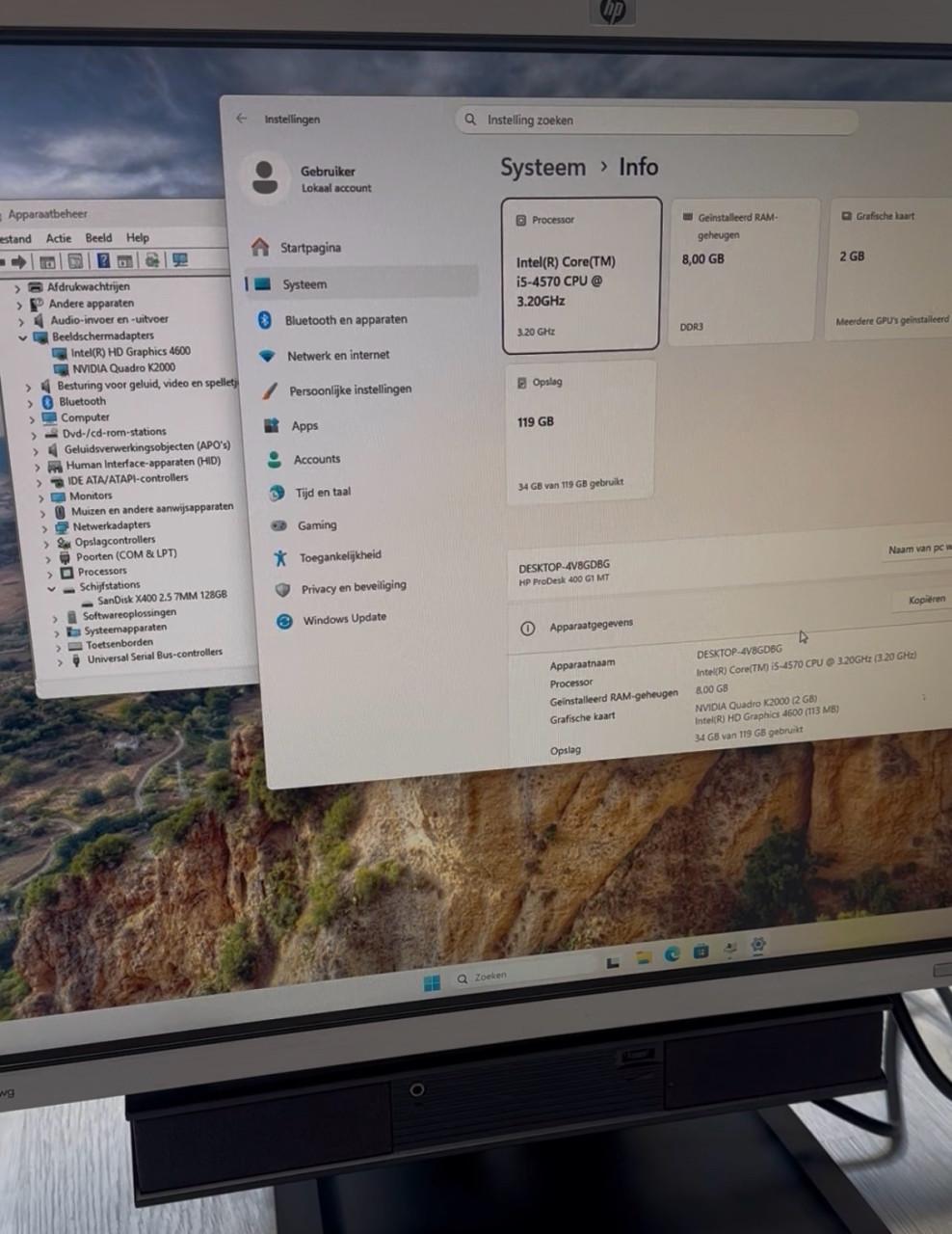 Complete set HP PC / Intel Core i5 / 8GB ram / Windows 11 /