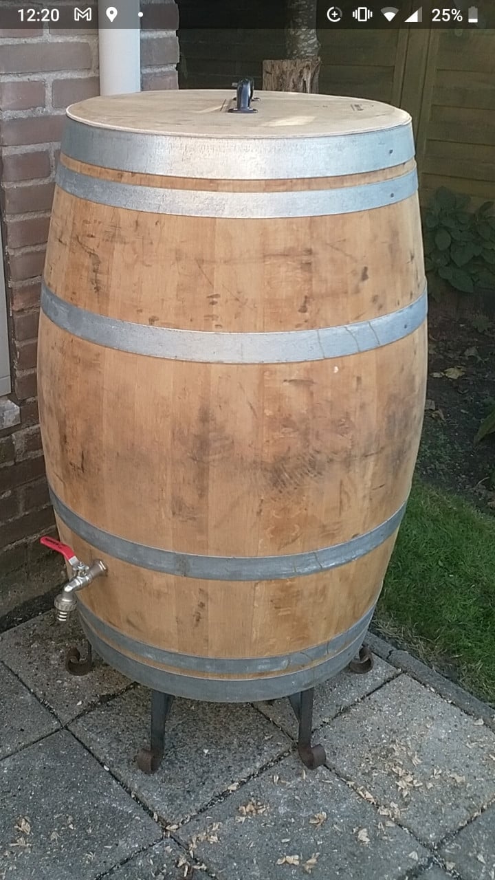 Regenton van zwaar eiken wijnvat - 220 ltr