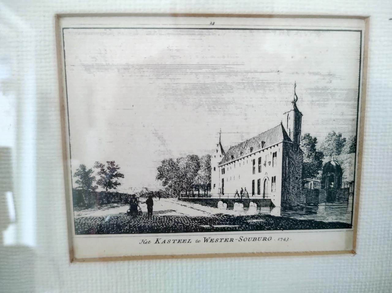 Vier oude pentekeningen van oude Zeeuwse verdwenen kastelen. 1743