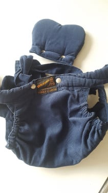 Babydraagzak vintage Easy Rider blauw ribfluweel