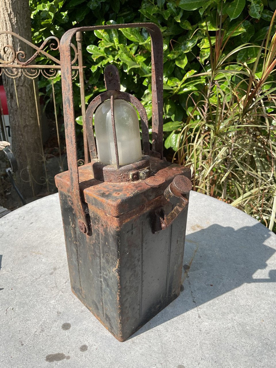 Antieke mijnwerkerslamp