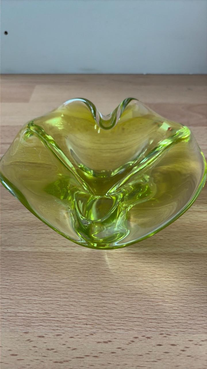 Vintage Chřibská Kunstglas Schaal – Josef Hospodka Jaren '60