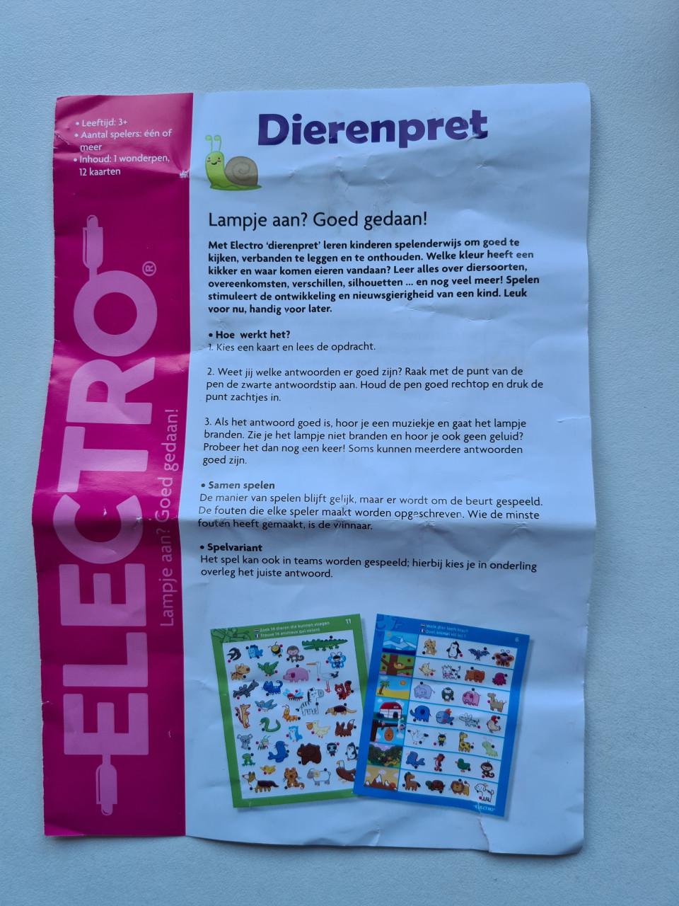Electro Dierenpret, een interactief spel van Jumbo 3+