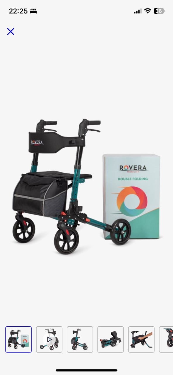 Als nieuw - Rollator - Rovera Mobility, dubbel op ouwbaar