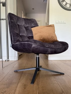 WOOOD fauteuil antraciet draaistoel
