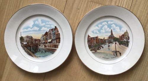 Vintage bordjes Groningen en Leeuwarden