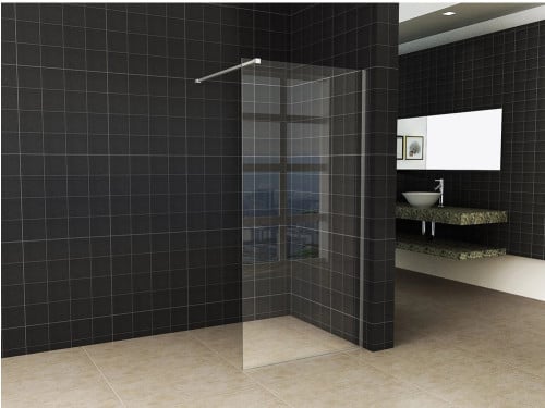 Wiesbaden inloopdouche 120x200 + profiel (zwart, wit, chroom, rvs), nu voor