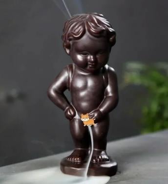 Beeldje Manneke pis wierook houder