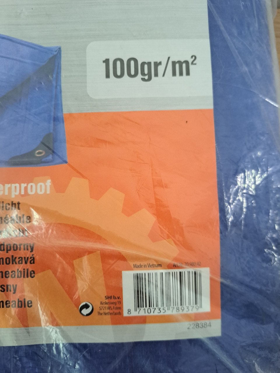 AFDEKZEIL BLAUW 3X4 METER