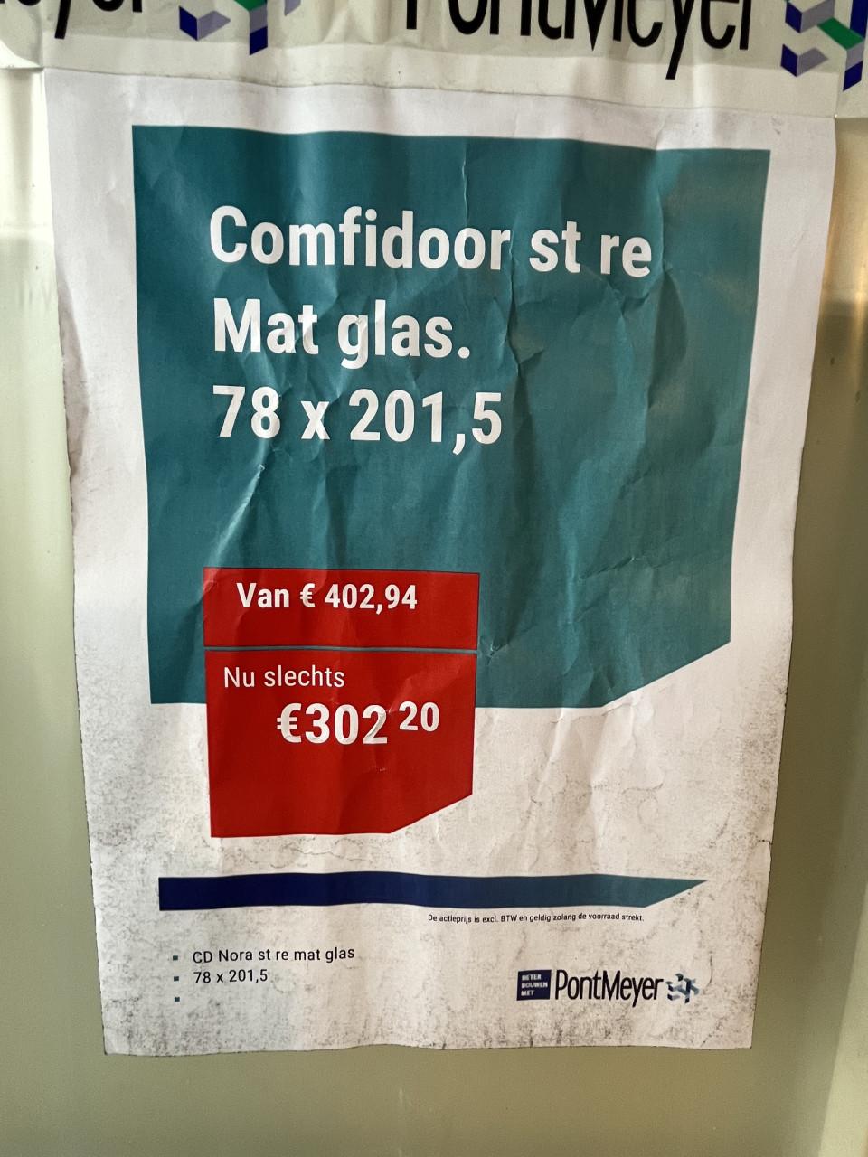 1x Comfidoor ST RE Mat Glas Binnendeur 78x201,5 cm