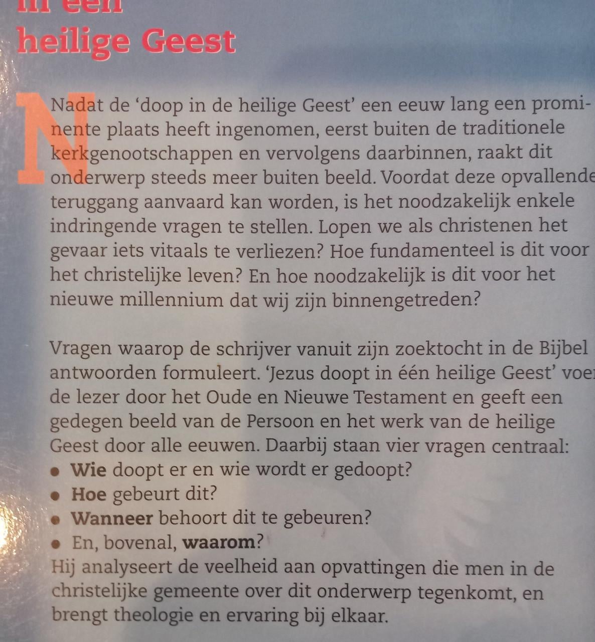 Jezus doopt in één heilige Geest
