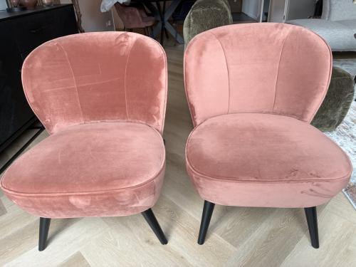 Fauteuil velvet roze 2 stuks