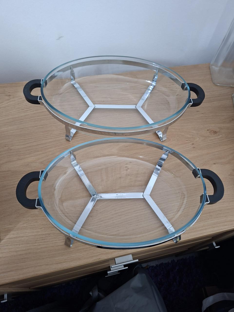 4 glazen ovenschalen