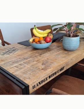 Mangohout eettafel 150 x 90