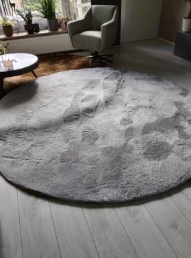 Rond vloerkleed grijs 2.40m