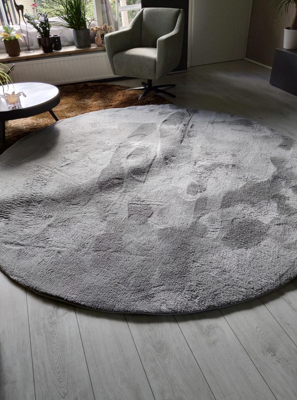 Rond vloerkleed grijs 2.40m