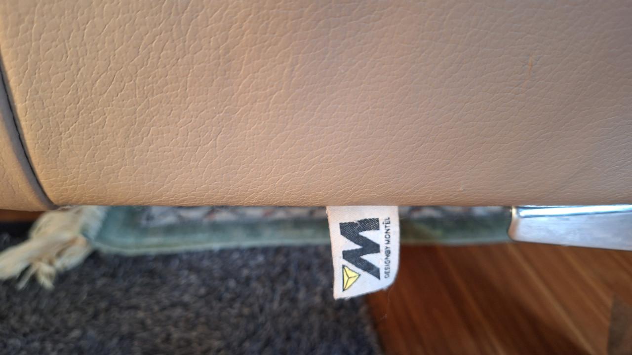 Montel lederen 3-zitsbank met voetenbank