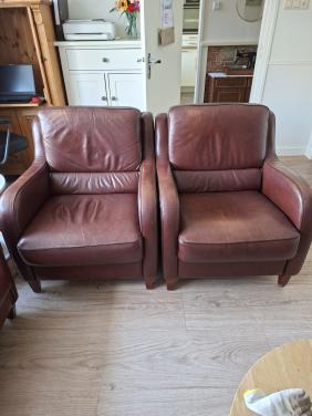 Schapenleren bank en stoelen