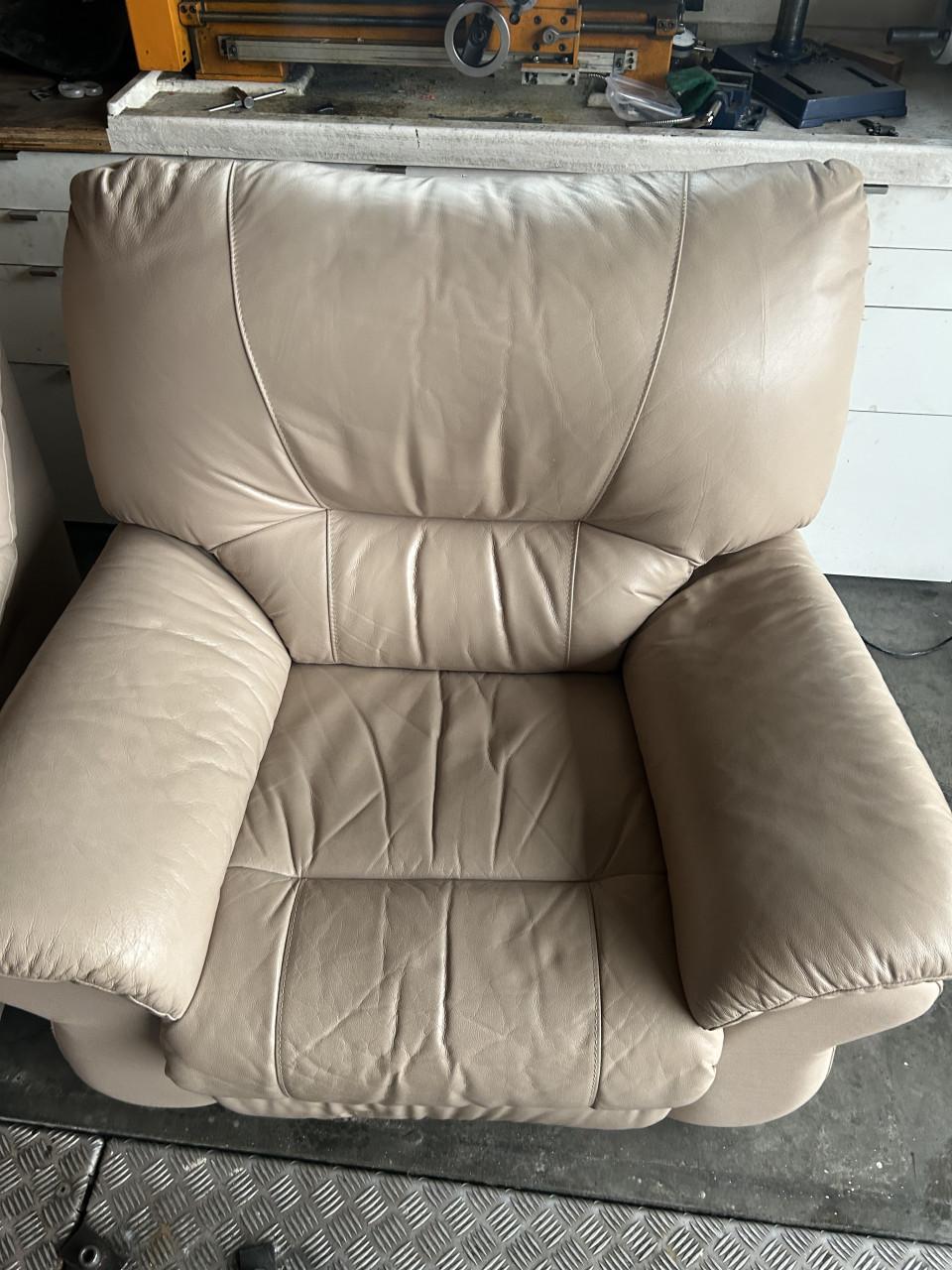 Bank leer 2 zits en relax fauteuil