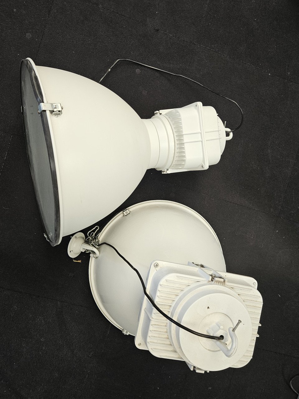 Set Industriële witte hanglampen