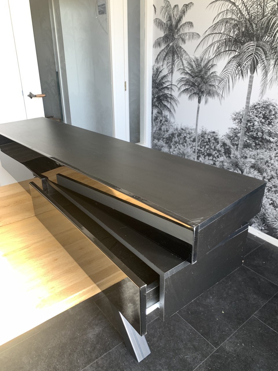 Hangend tv meubel zwart