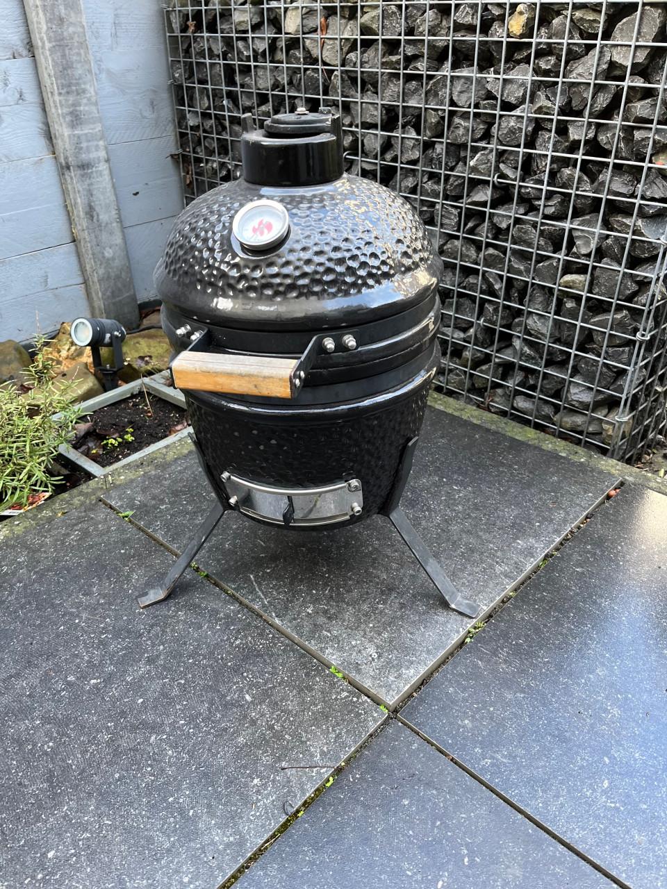 Mini Kamado BBQ zwart 30 cm incl. set toebehoren