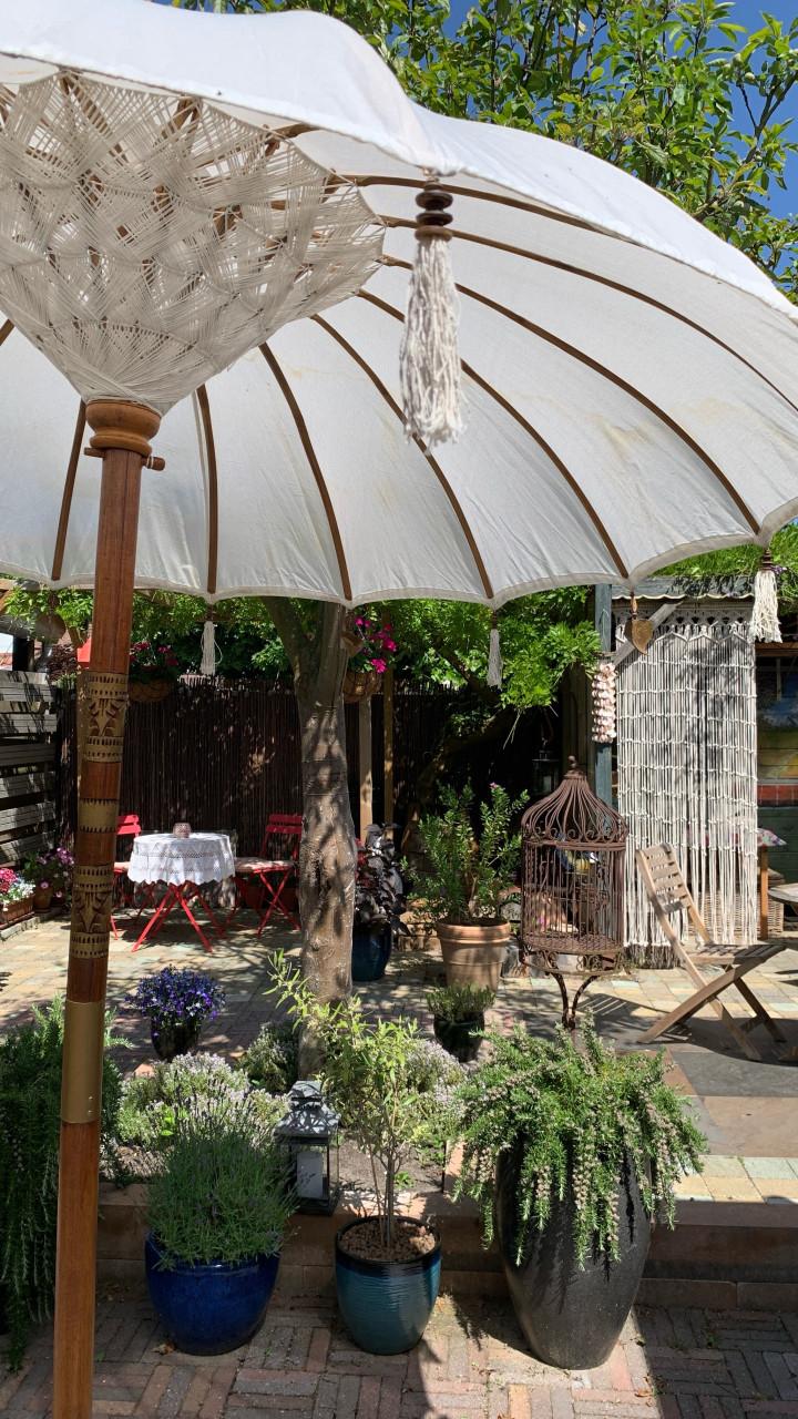 Bali Ibiza Beach Parasol houtsnijwerk