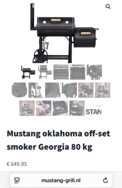 Mustang oklahoma off-set smoker Georgia inc motorgrill