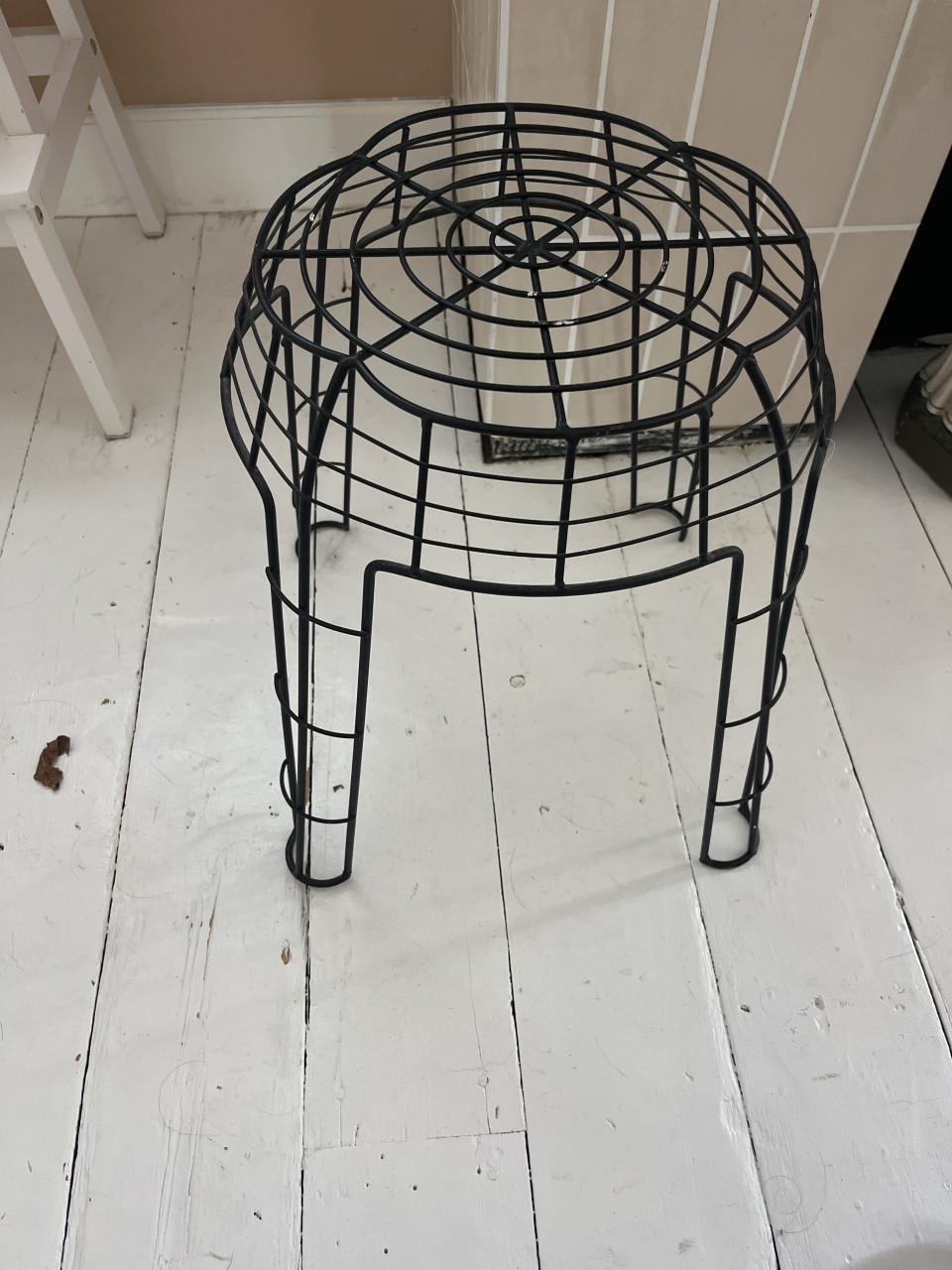 Klein zwart plantentafeltje / krukje