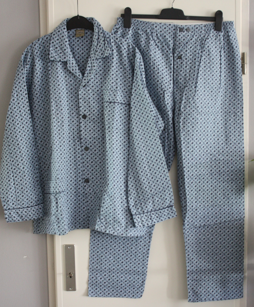 Heren pyama icht blauw motief maat 54