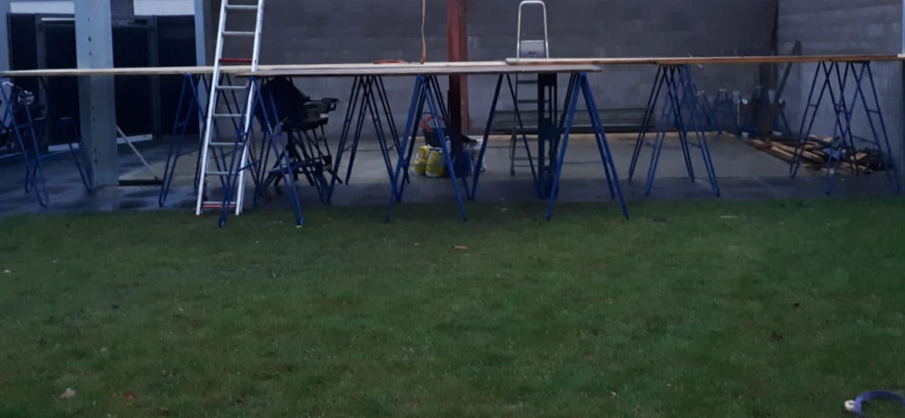 Klapschragen en steigerplanken
