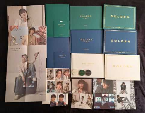 CD ALBUM SET VAN 3 GOLDEN JUNGKOOK BTS K-POP + GRATIS POSTER