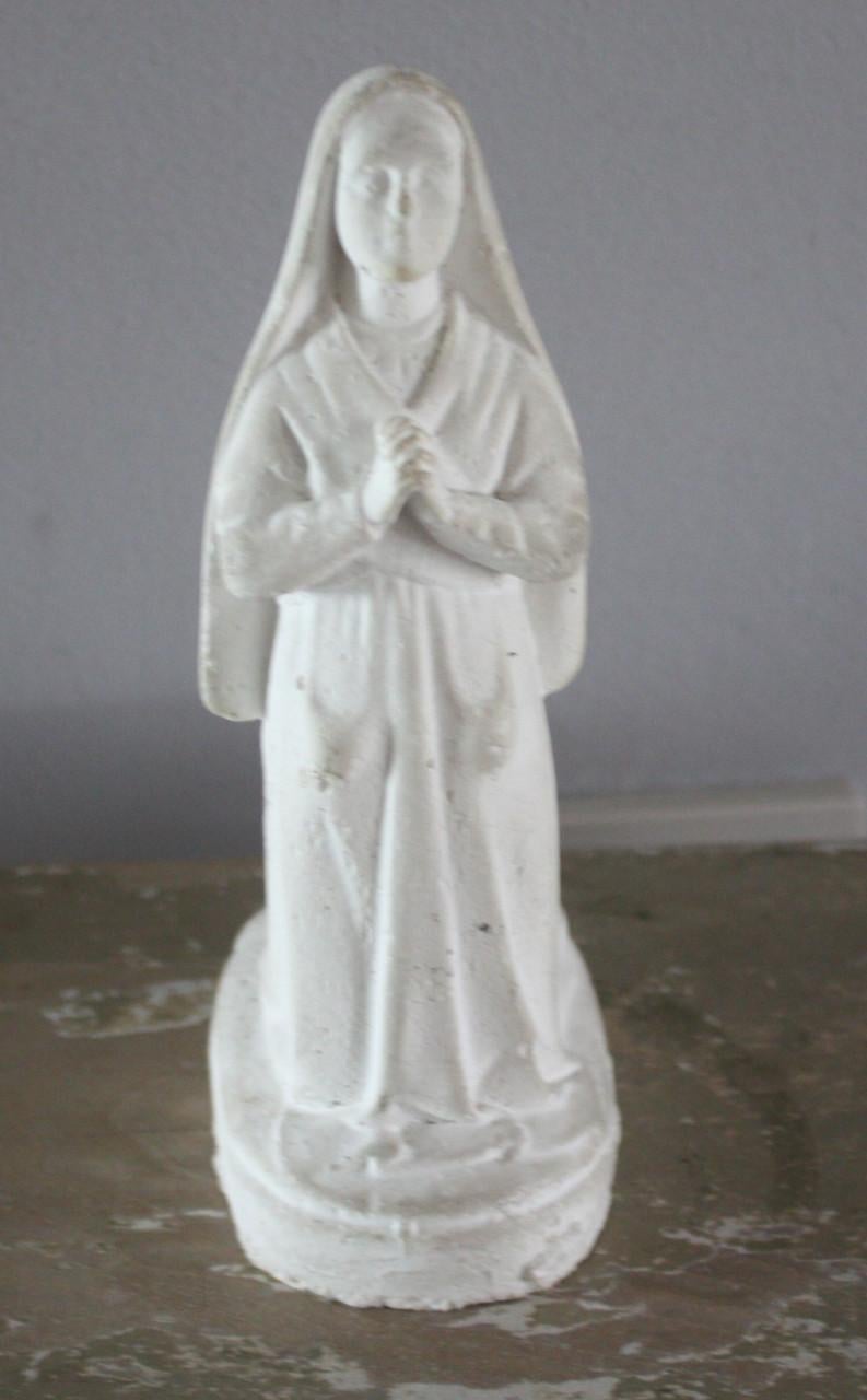 Wit betton beeldje maria