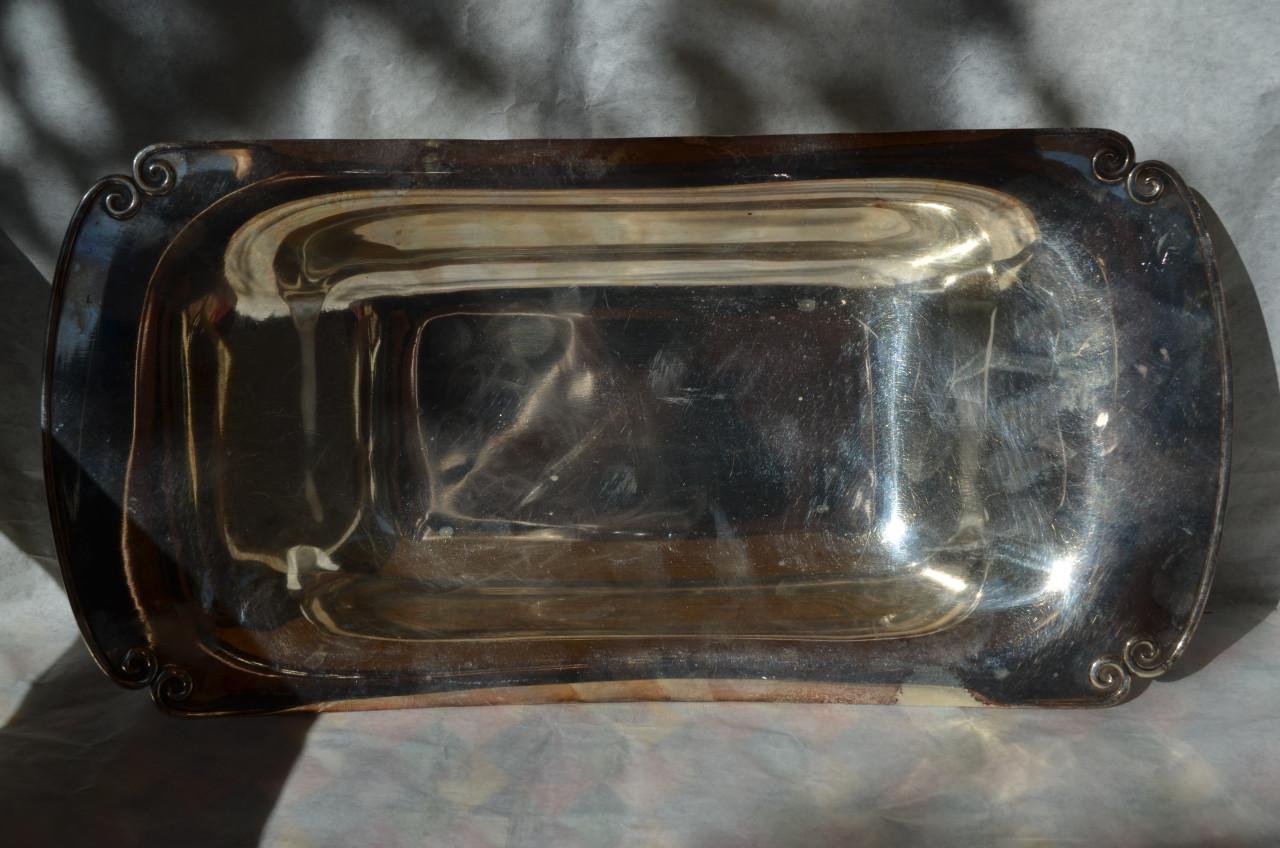 Verzilverde schaal Gero Georg Nilsson jaren '30 gemerkt