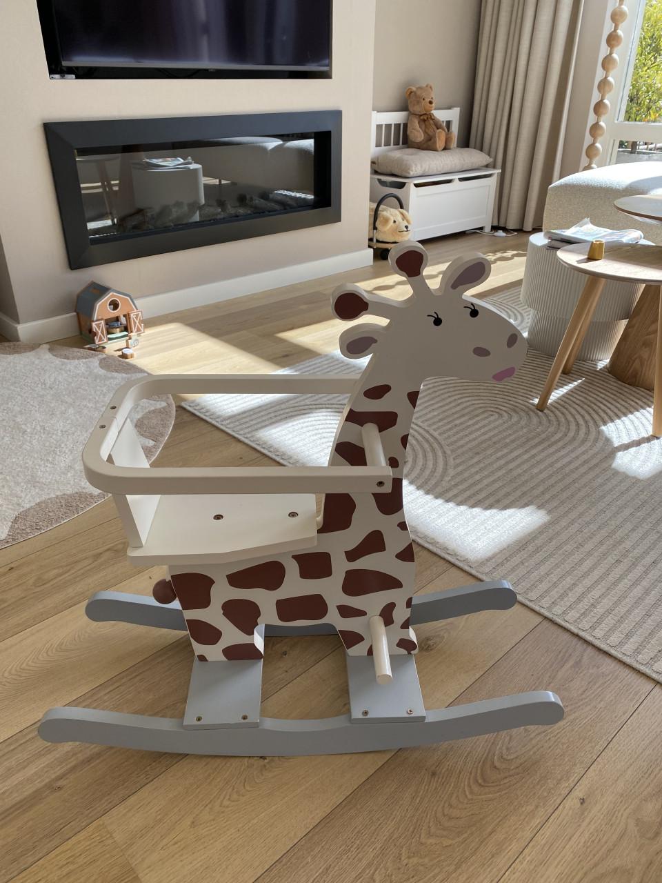 Hobbelpaard giraffe van hout