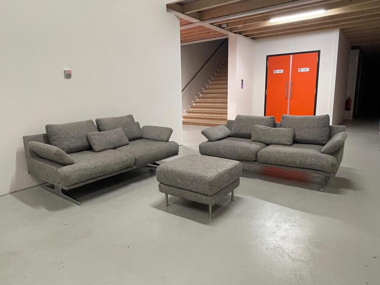 Montèl Grijs Stoffen Bankstel-Moderne Lounge Set-Gratis Levering