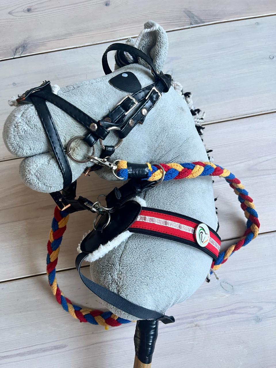 Stokpaard met accessoires in goede staat
