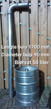 Zeldzaam 50 liter biervat in RVS, collectors item. (Niet meer te vinden)