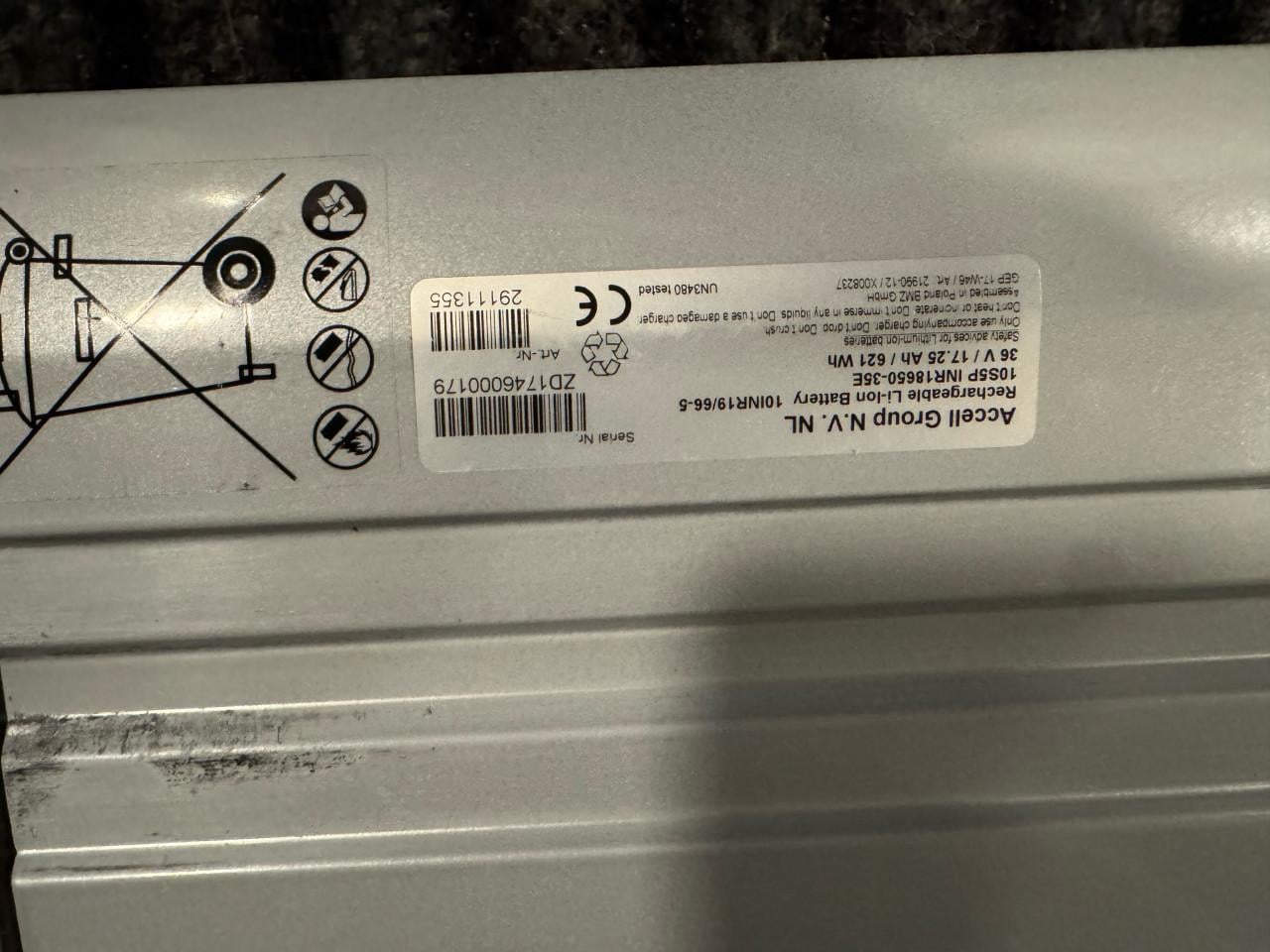 Accu PMU4 ION 600 Series 17 Ah/612Wh/Sparta/Batavus/Koga