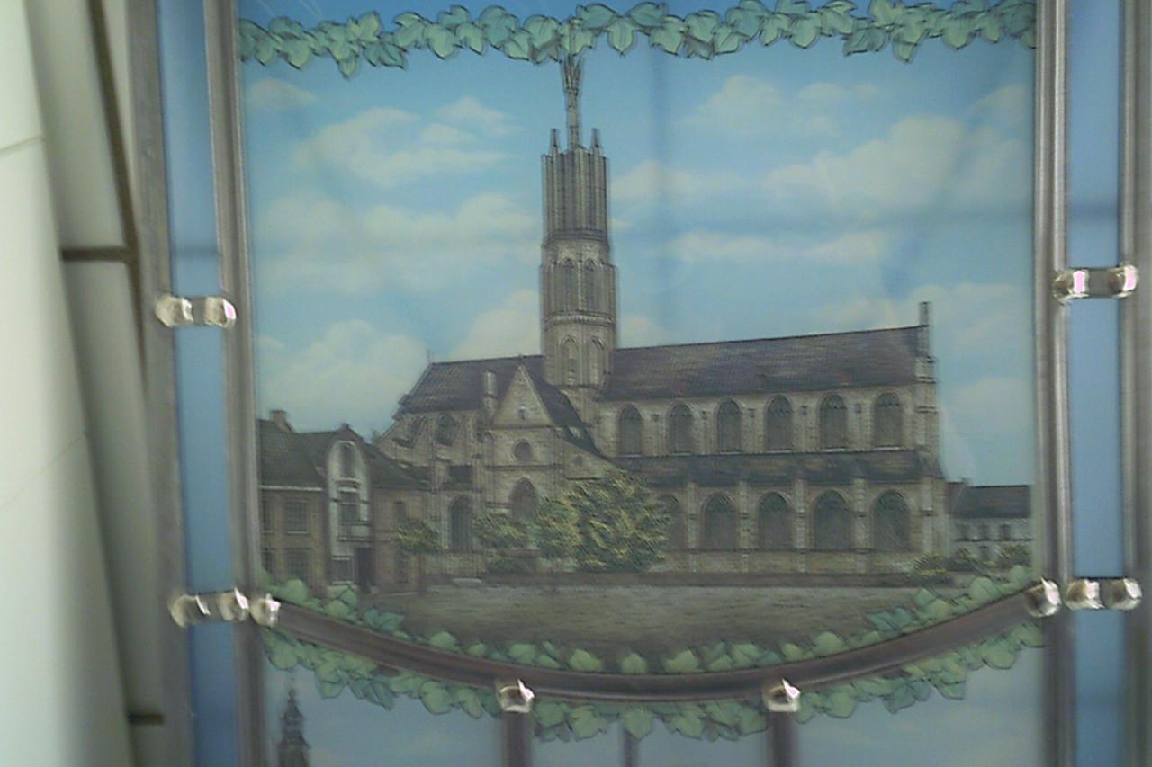 Nieuw - GLAS in LOOD raam met ophangketting ...