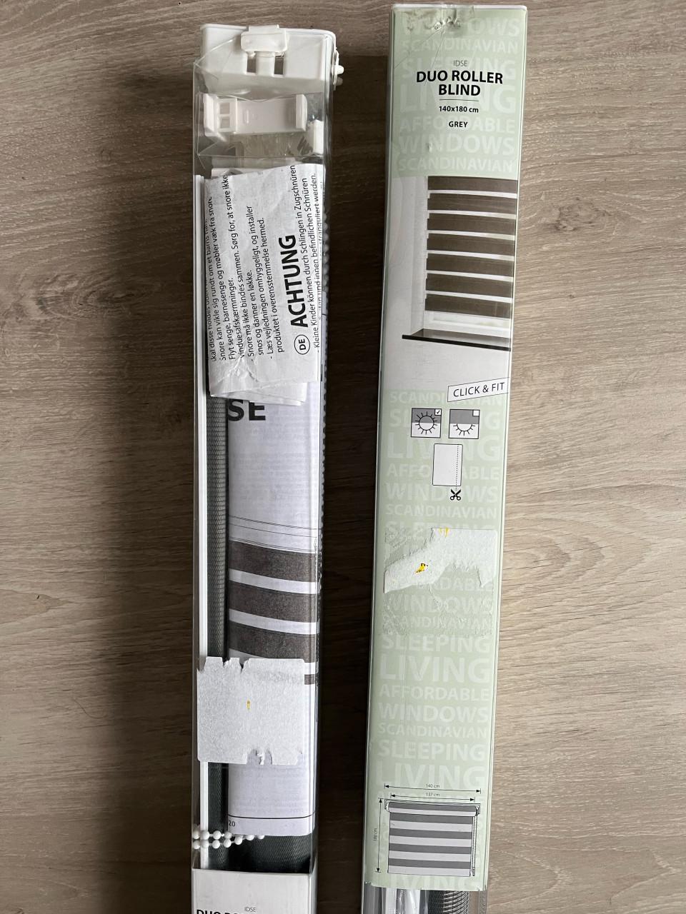 2x duo rolgordijnen grijs maat 140x180 + 80x180 cm  Nieuw in verpakking