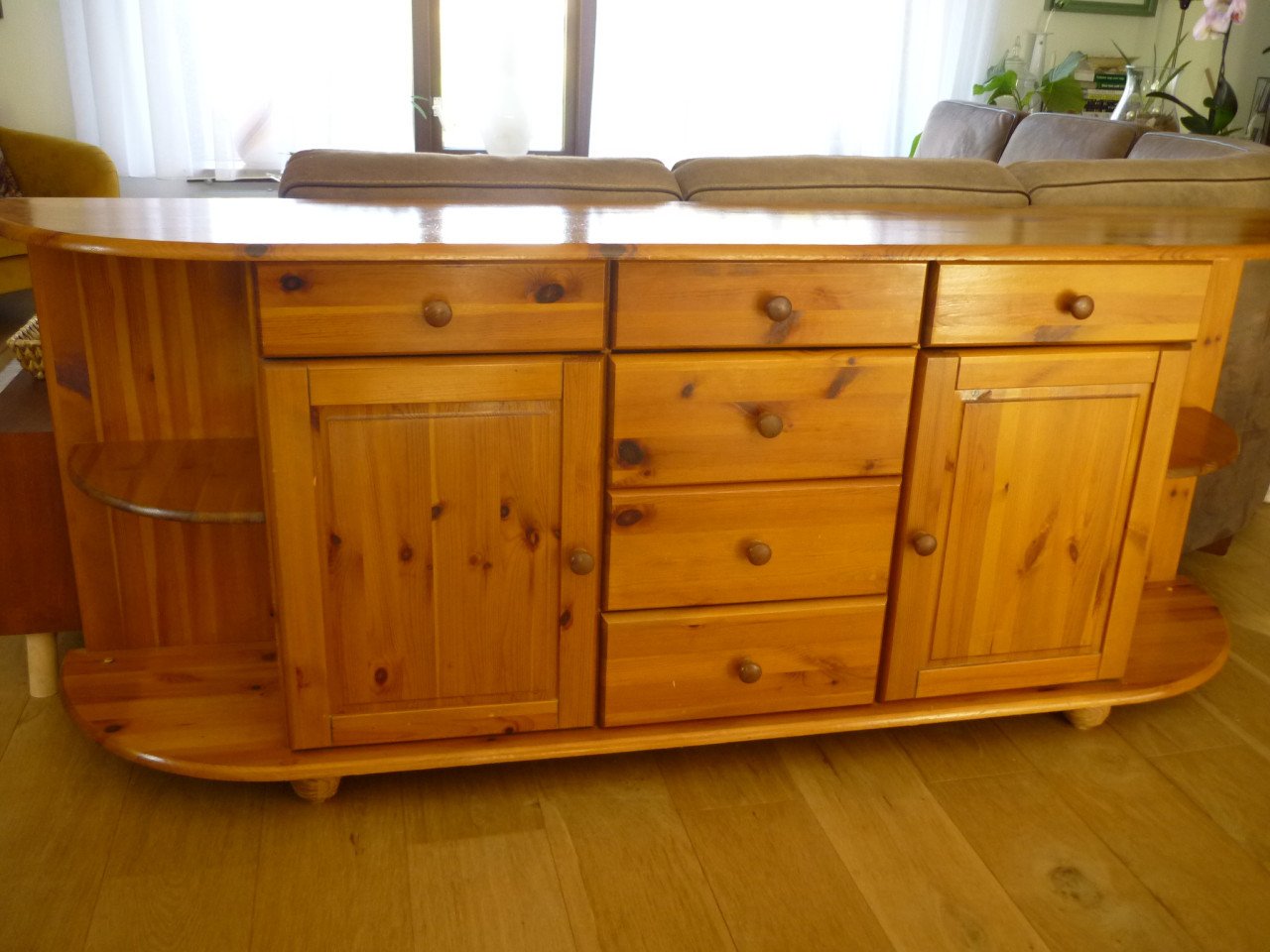 Grenen dressoir 200 cm breed