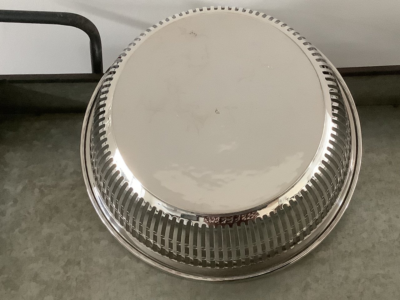 Antiek Verzilverde Broodmand - Rond Model