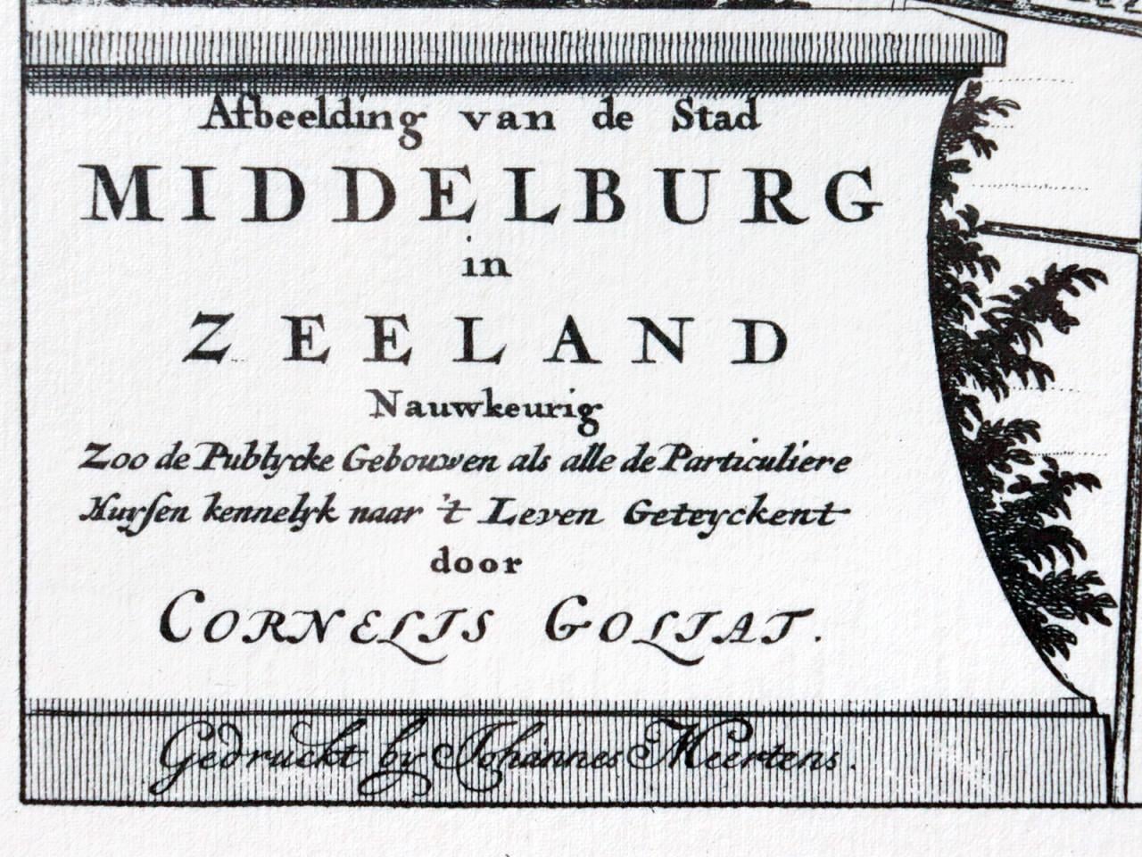 Kaart Middelburg Cornelius Goliath
