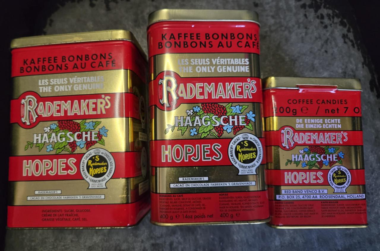 Verzameling 3 vintage blikken van Rademaker's Haagsche Hopjes,